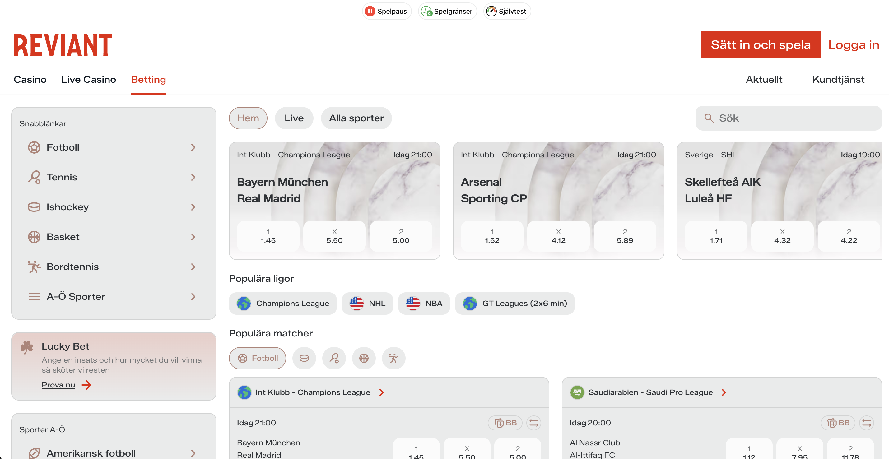 Reviant betting – sport betting online med odds på fotboll, ishockey och tennis, svensk licens och snabba uttag för svenska spelare