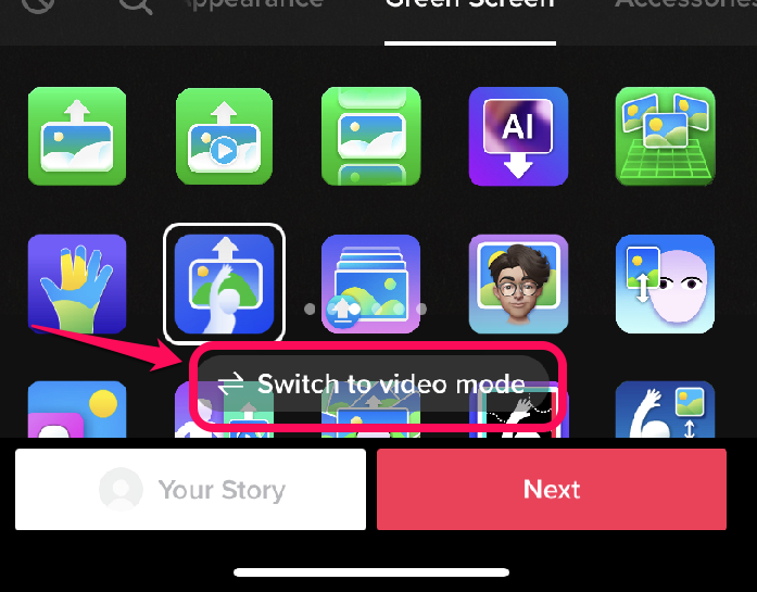 Image showing how to switch between photo and video mode