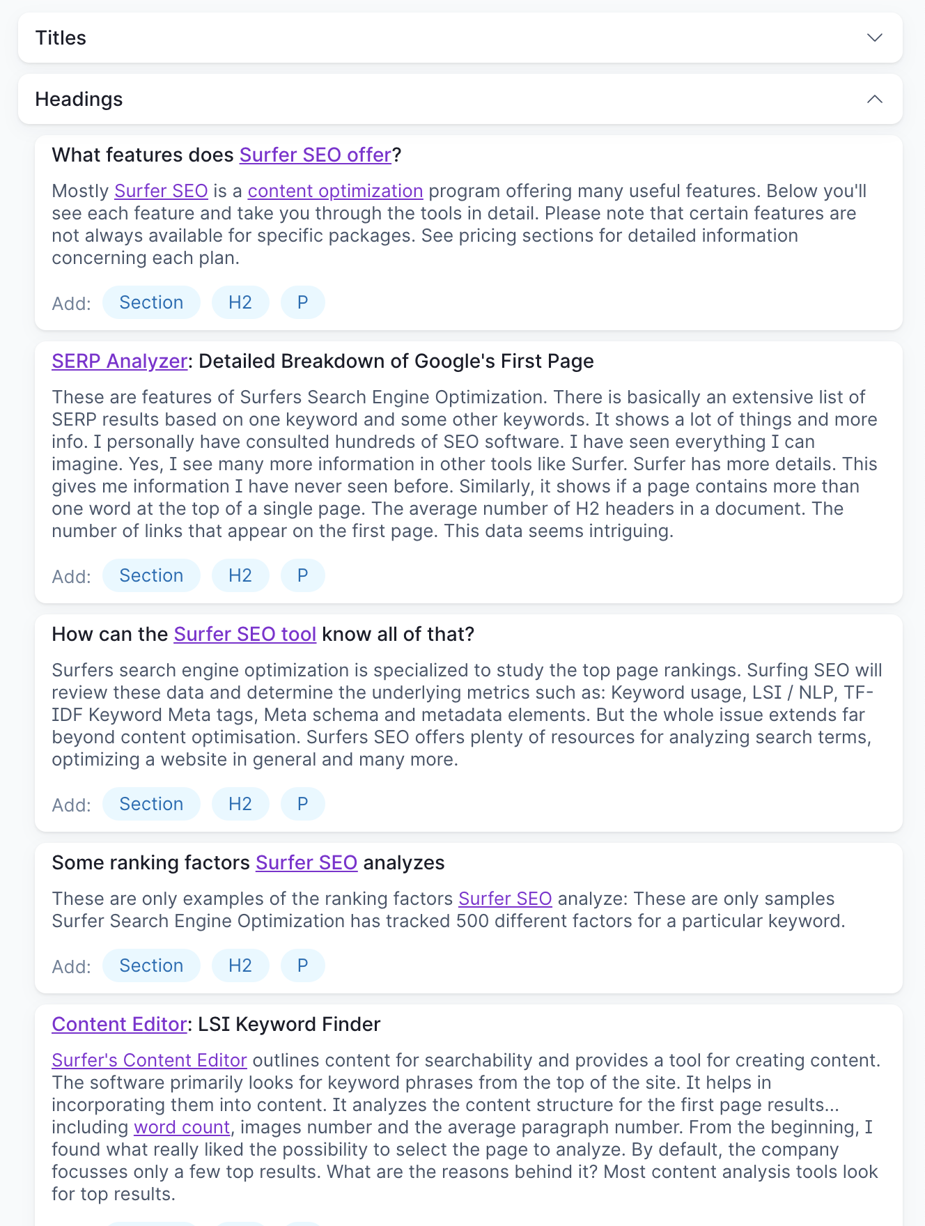 Image of a person using Surfer SEO to compare to other on-page SEO tools
