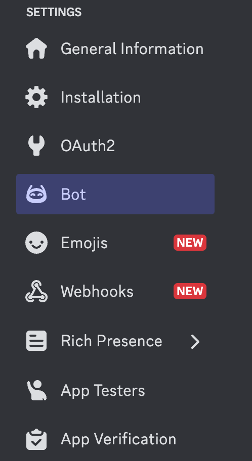 bot tab on discord developer portal