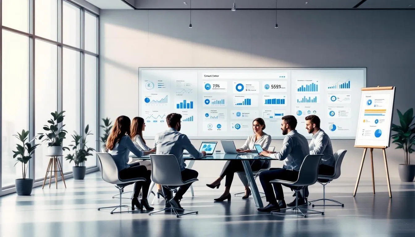 A strategic planning session for a contact center team.