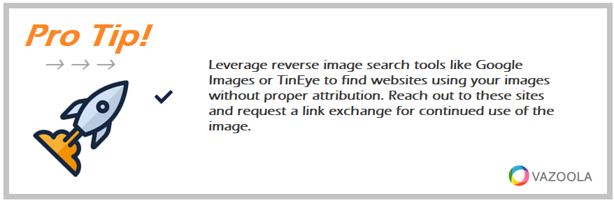 Leverage reverse image search tools like Google Images or TinEye to find websites using your images without proper attribution. Reach out to these sites and request a link exchange for continued use of the image.