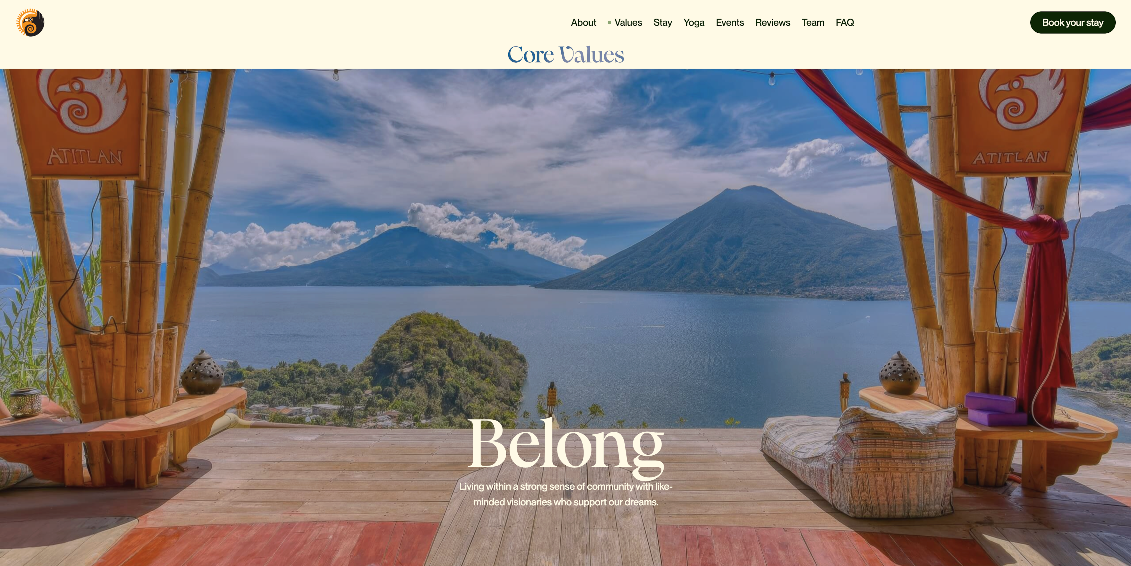 Storytelling paired with visuals on Eagle's Nest homepage