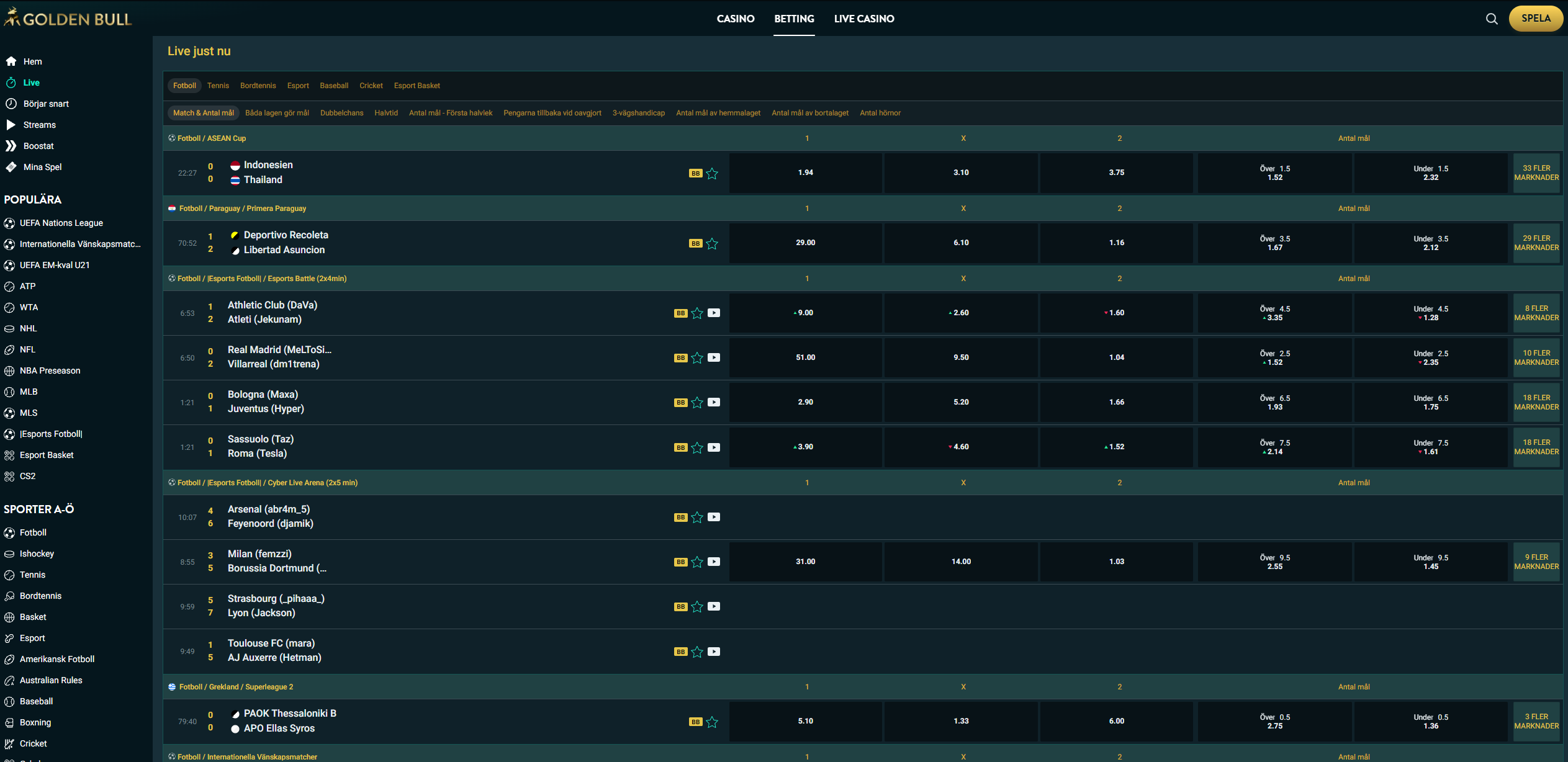 Livebetting