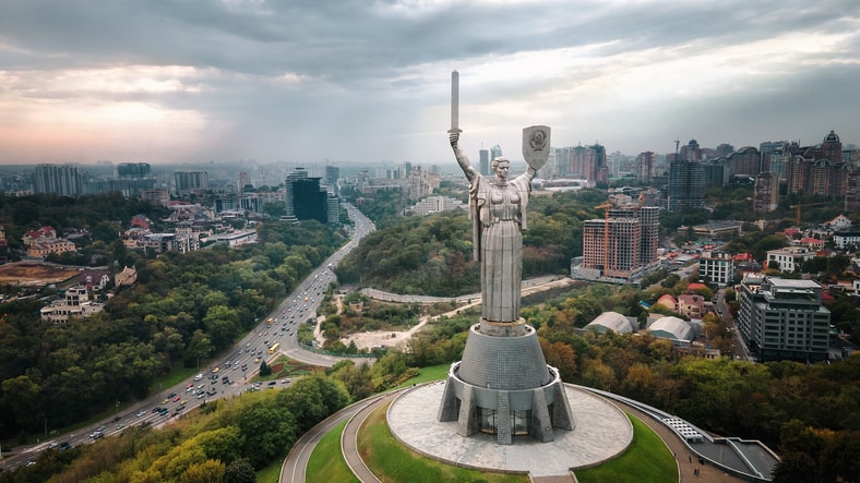 Die Hauptstadt der Ukraine.