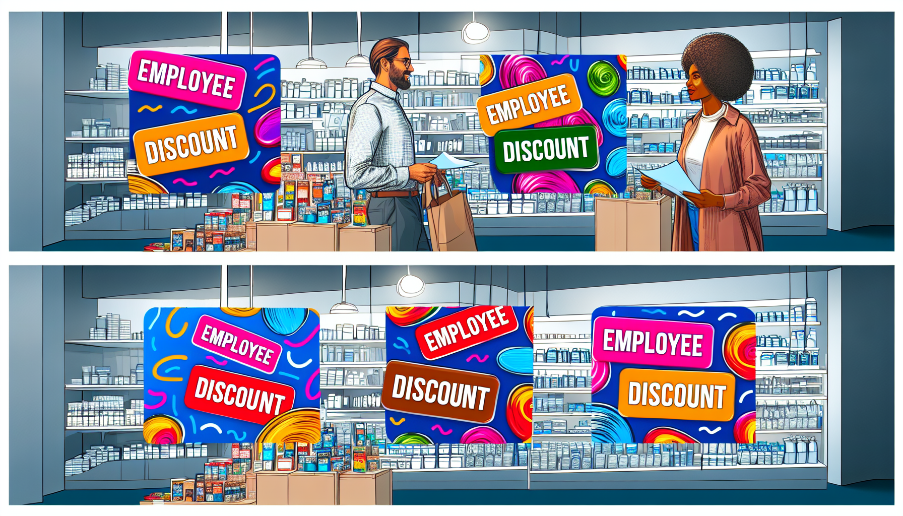 Local products and services with 'employee discount' labels