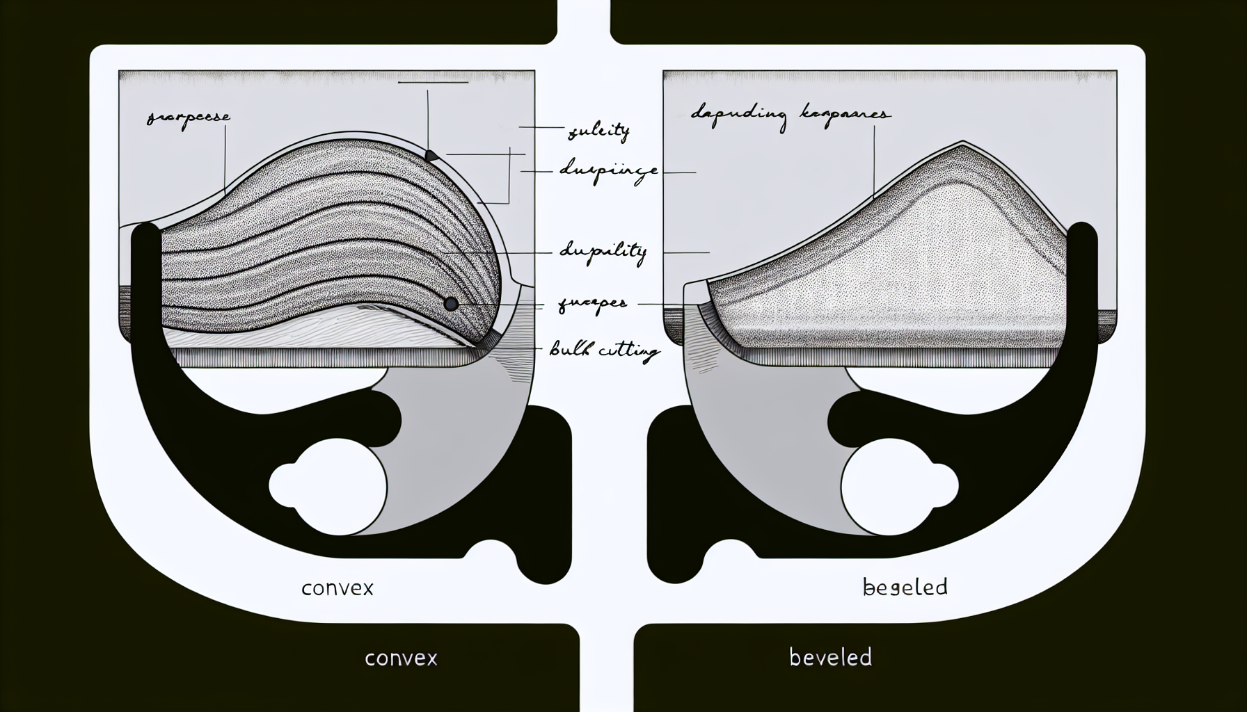 Comparison of convex and beveled blades