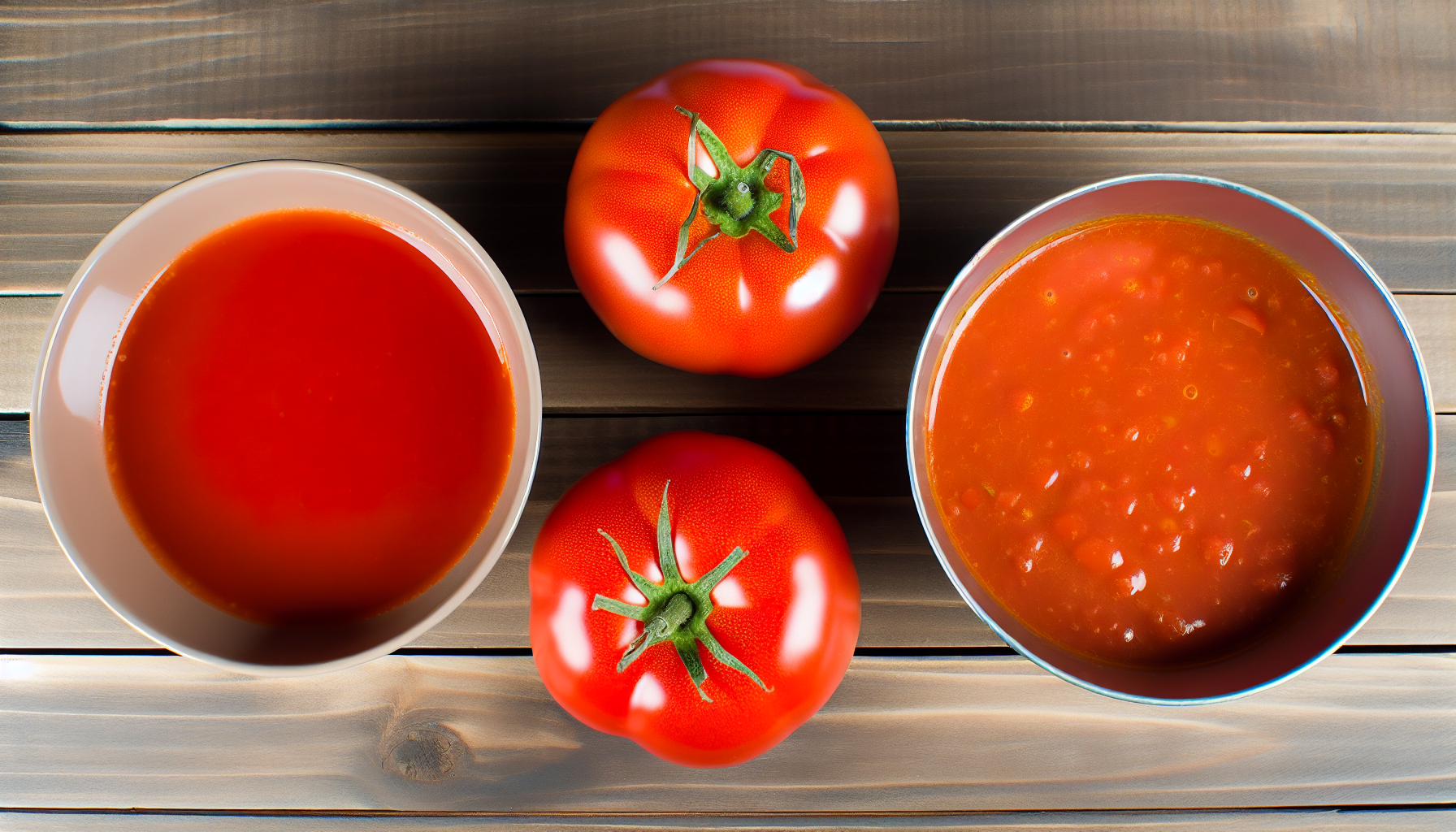 Comparison of fresh and canned tomatoes