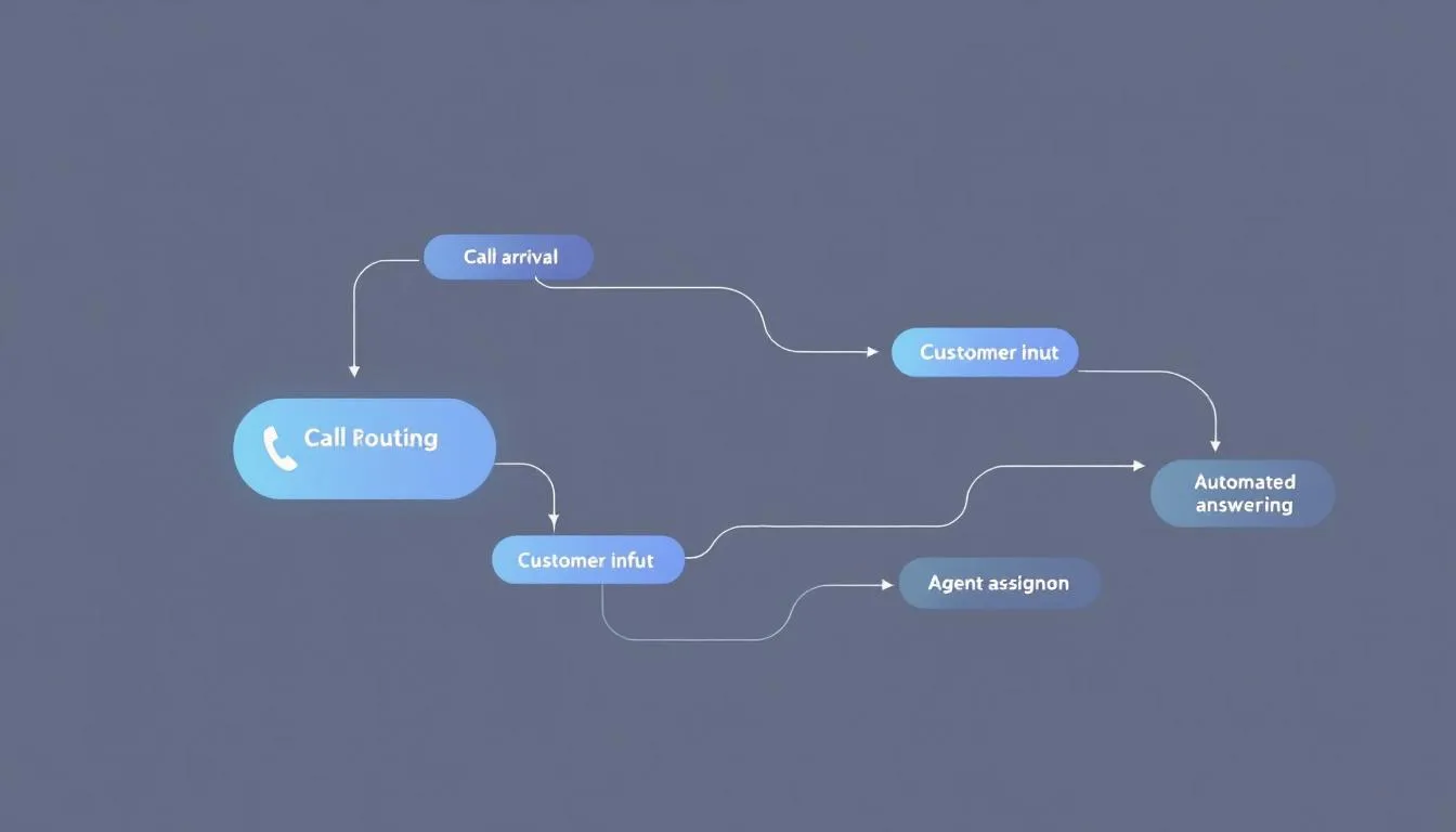 A flowchart illustrating how call routing works, detailing the steps involved in directing calls to the appropriate agents.