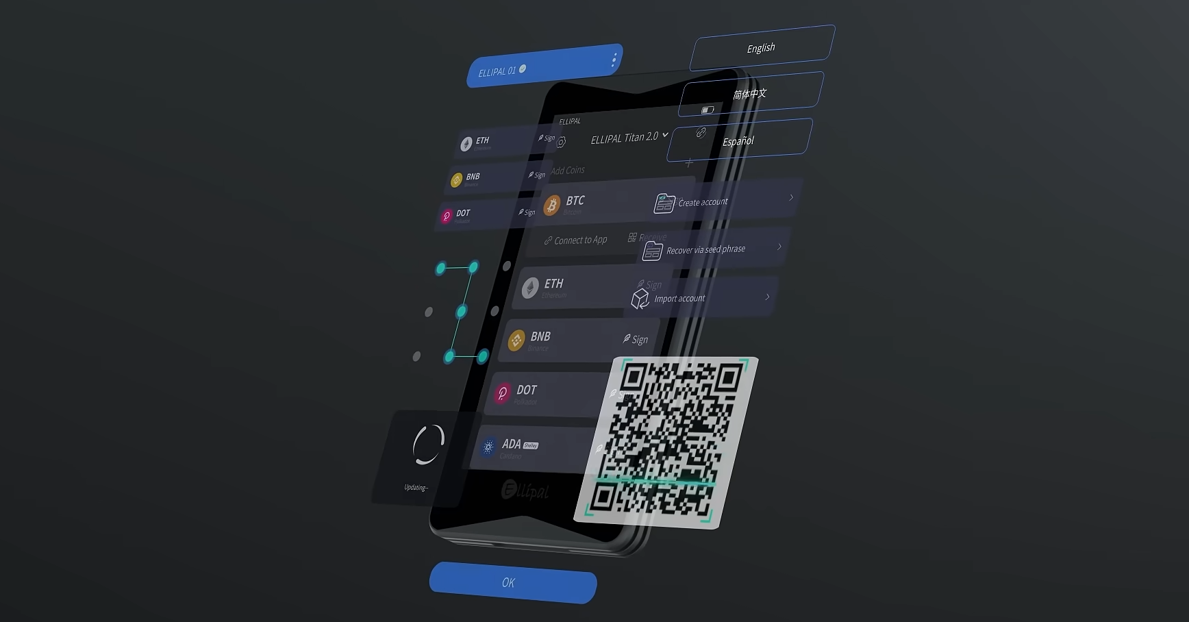 An overview of ELLIPAL products including the ELLIPAL wallet and Titan series.