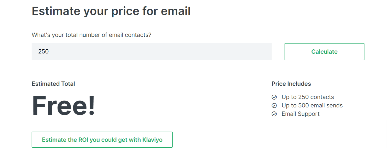 Klaviyo free plan
