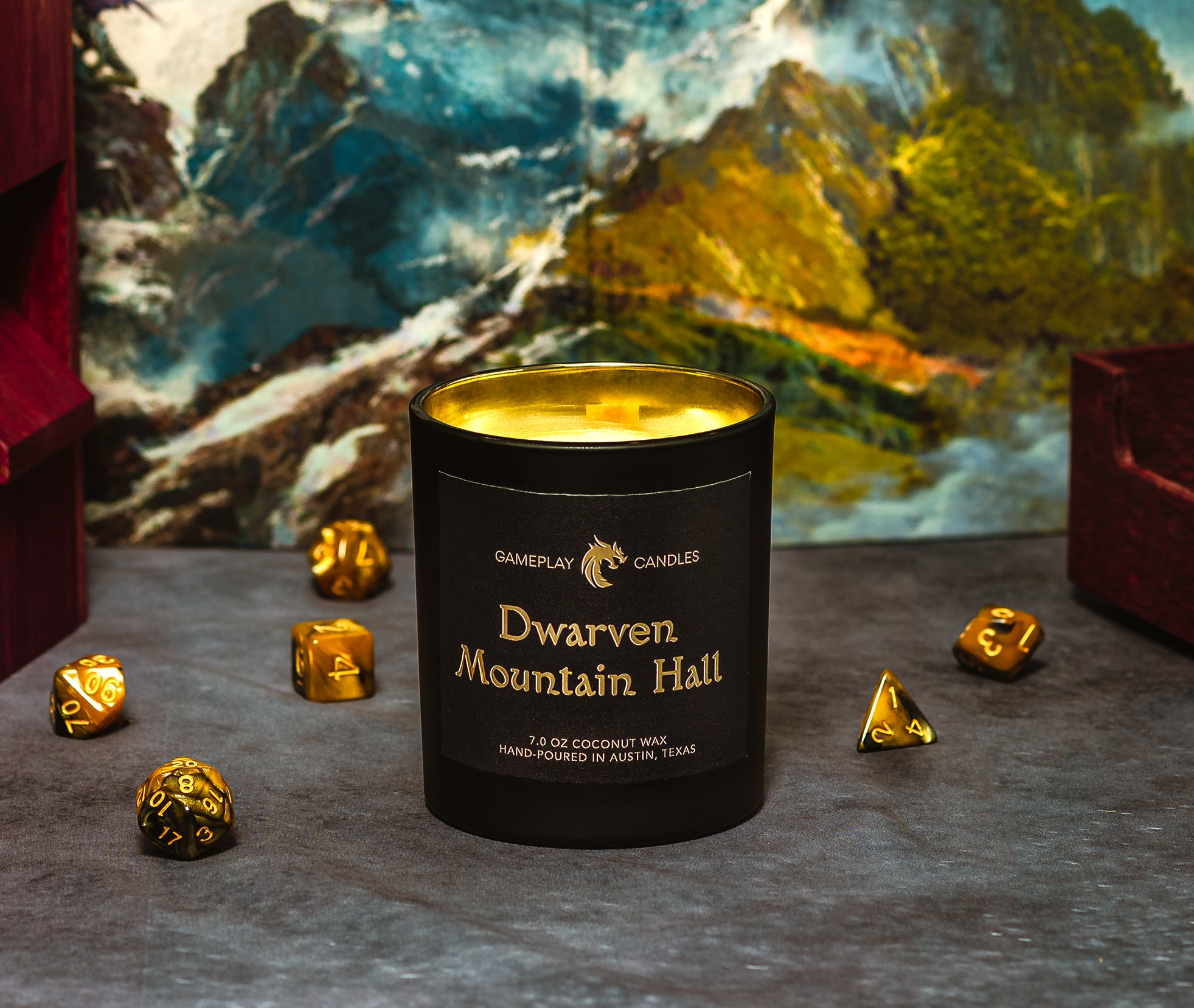 Our Dwarven Mountain Hall candle delivers your by mine cart directly into the a feasting hall! 