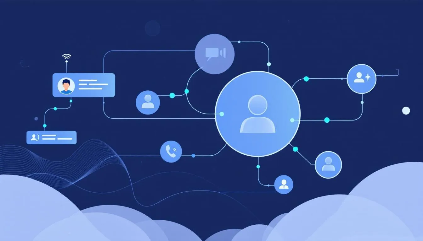 An illustration depicting various call routing systems in action, showcasing how calls are directed to different agents.