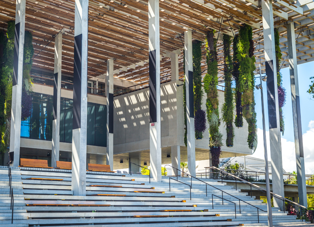 exterior of Pérez Art Museum Miami (PAMM); supported by county commissioners and Miami Dade County department