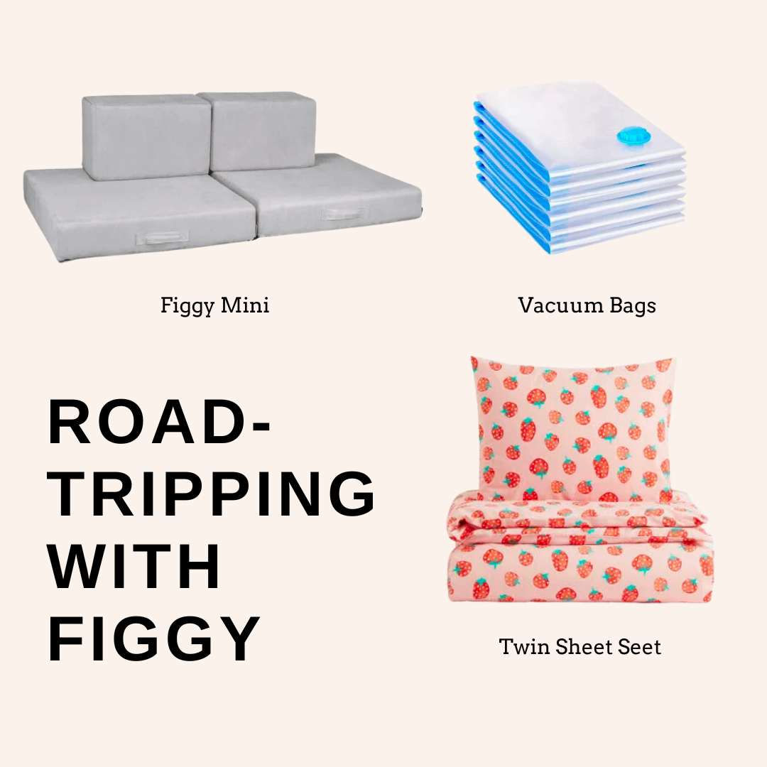 Figgy Play Couch and Twin Sheets and Vacuum Bags