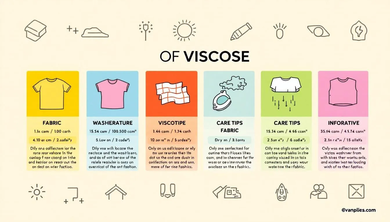An illustration showcasing various types of viscose fabric.