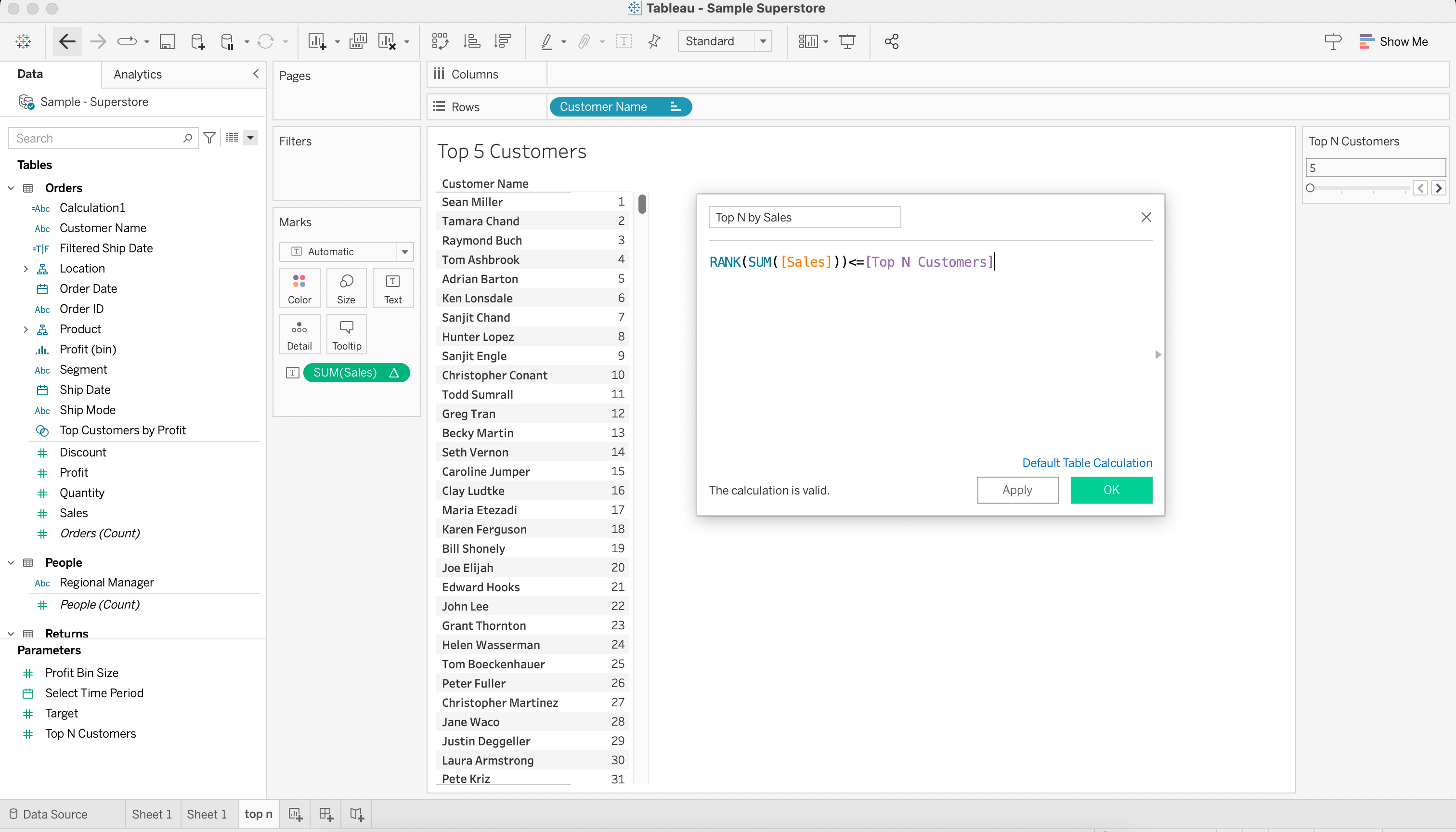 New parameter incorporated in the calculated field