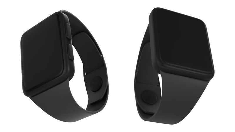 Smart watch with black siicone band