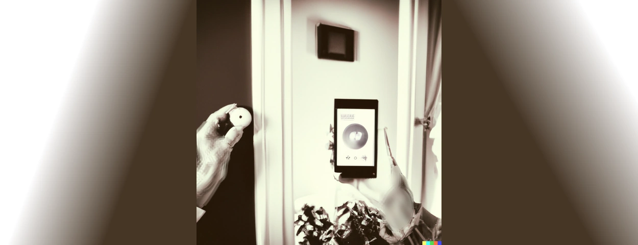Smart Thermostat Banner Image hands and phone