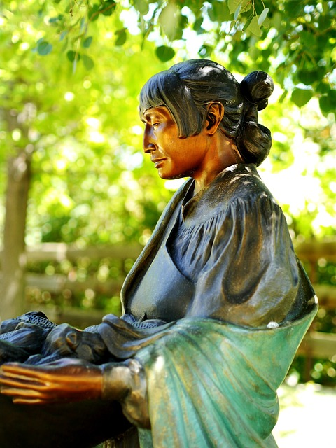 statue, native american, woman