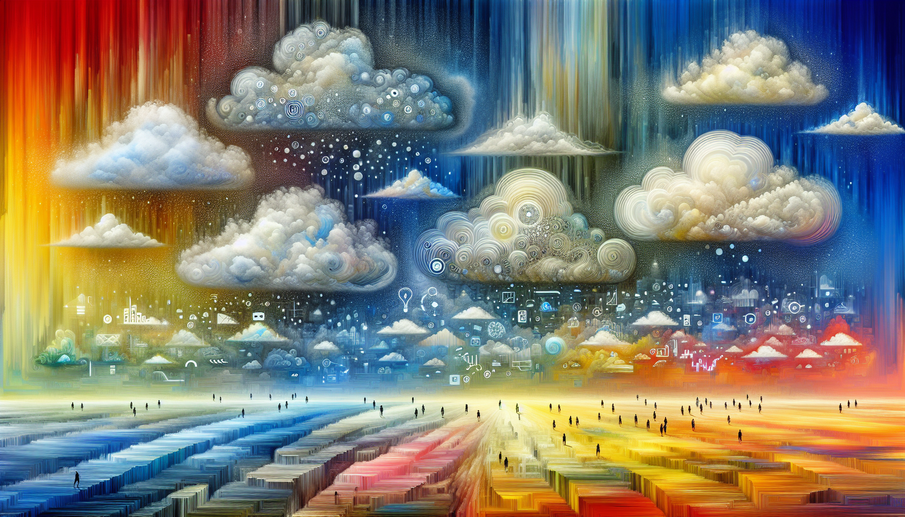 Artistic representation of cloud transformation strategy