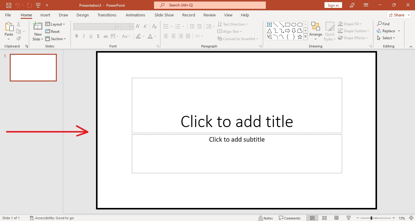 Open a new presentation on your PowerPoint.