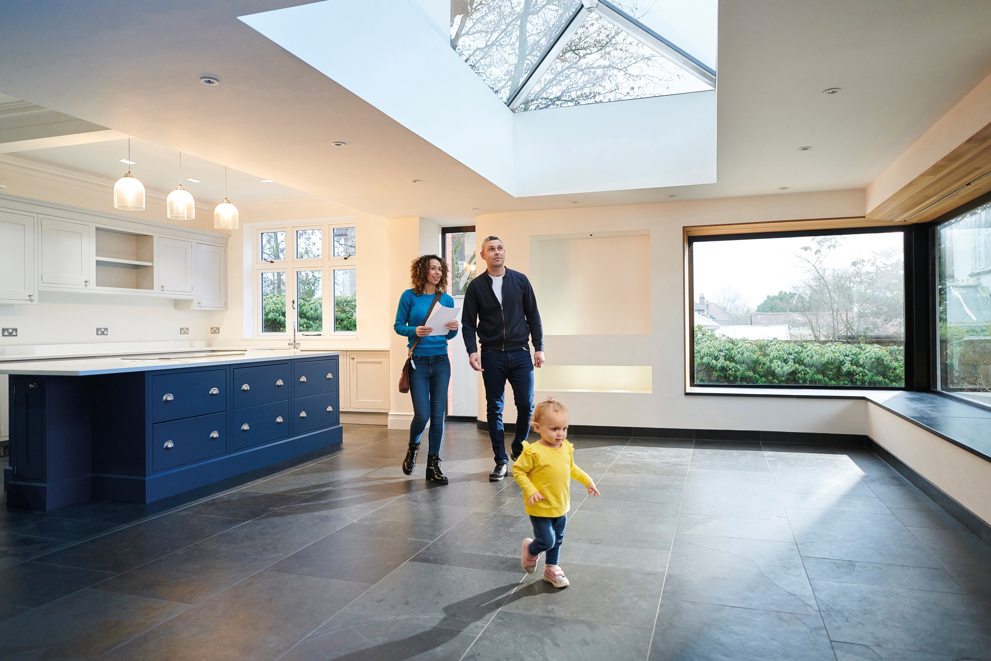 new home with aluminium roof lantern