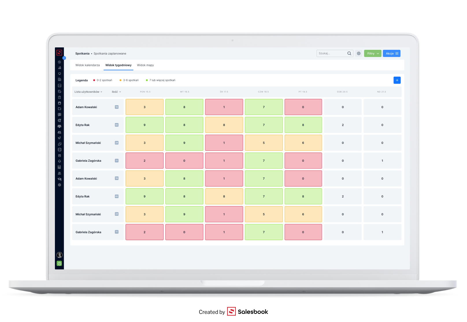 Dzięki Salesbookowi można łatwo zarządzać spotkaniami i analizować dane umieszczone w systemie CRM.