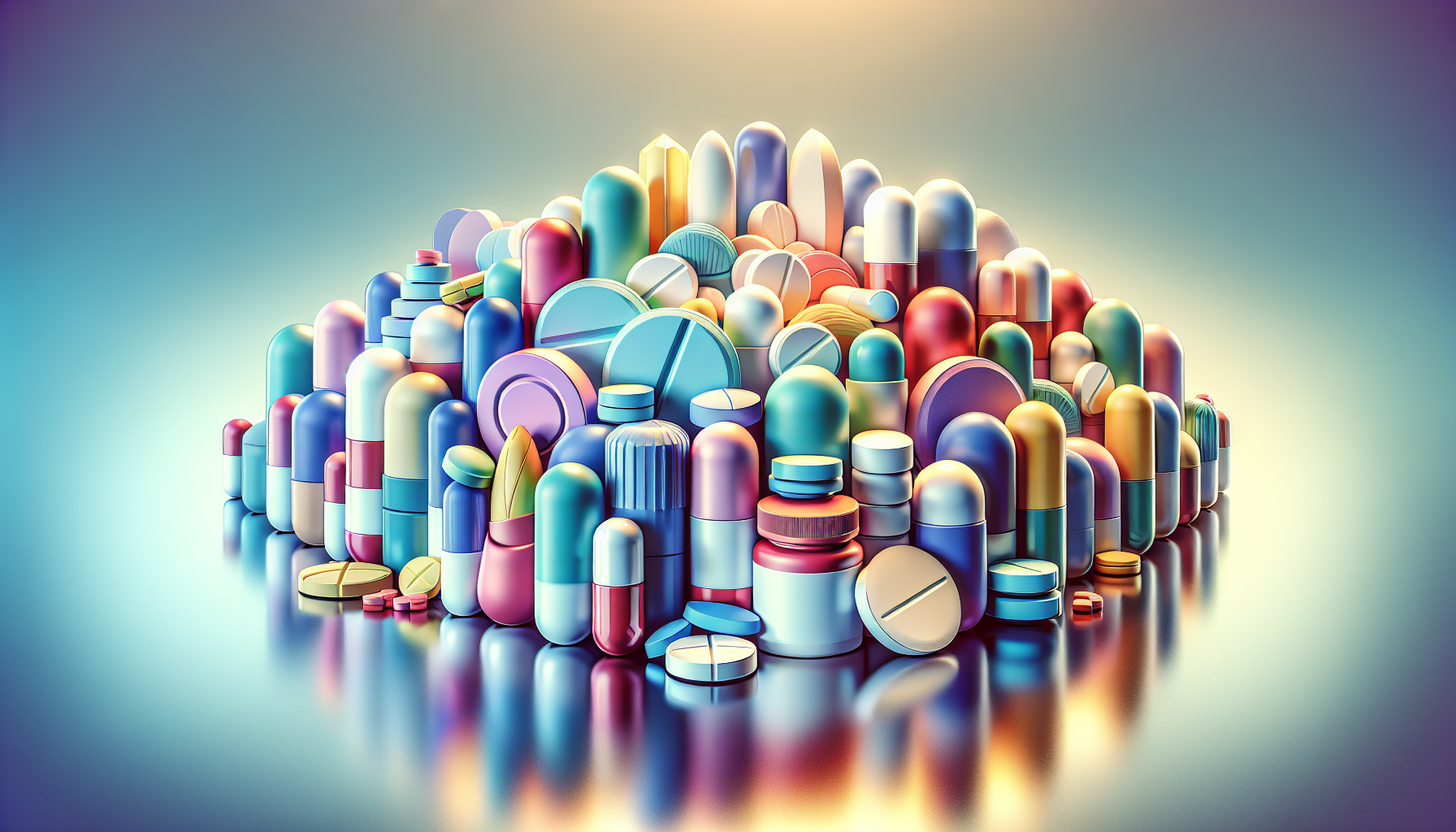 Illustratie van verschillende soorten erectiepillen en medicijnen
