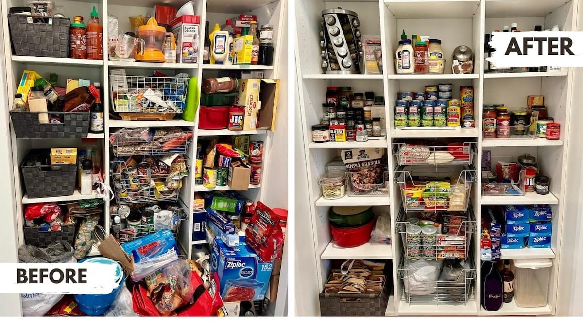 Before and After Pantry Organizing Photos