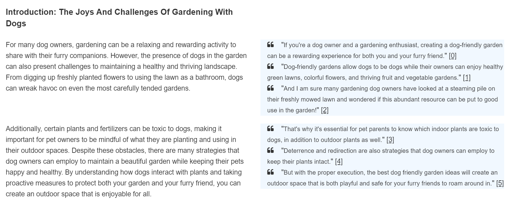 AI Writer Article Generator - "Maintaining a Healthy Garden When You Have Dogs" 