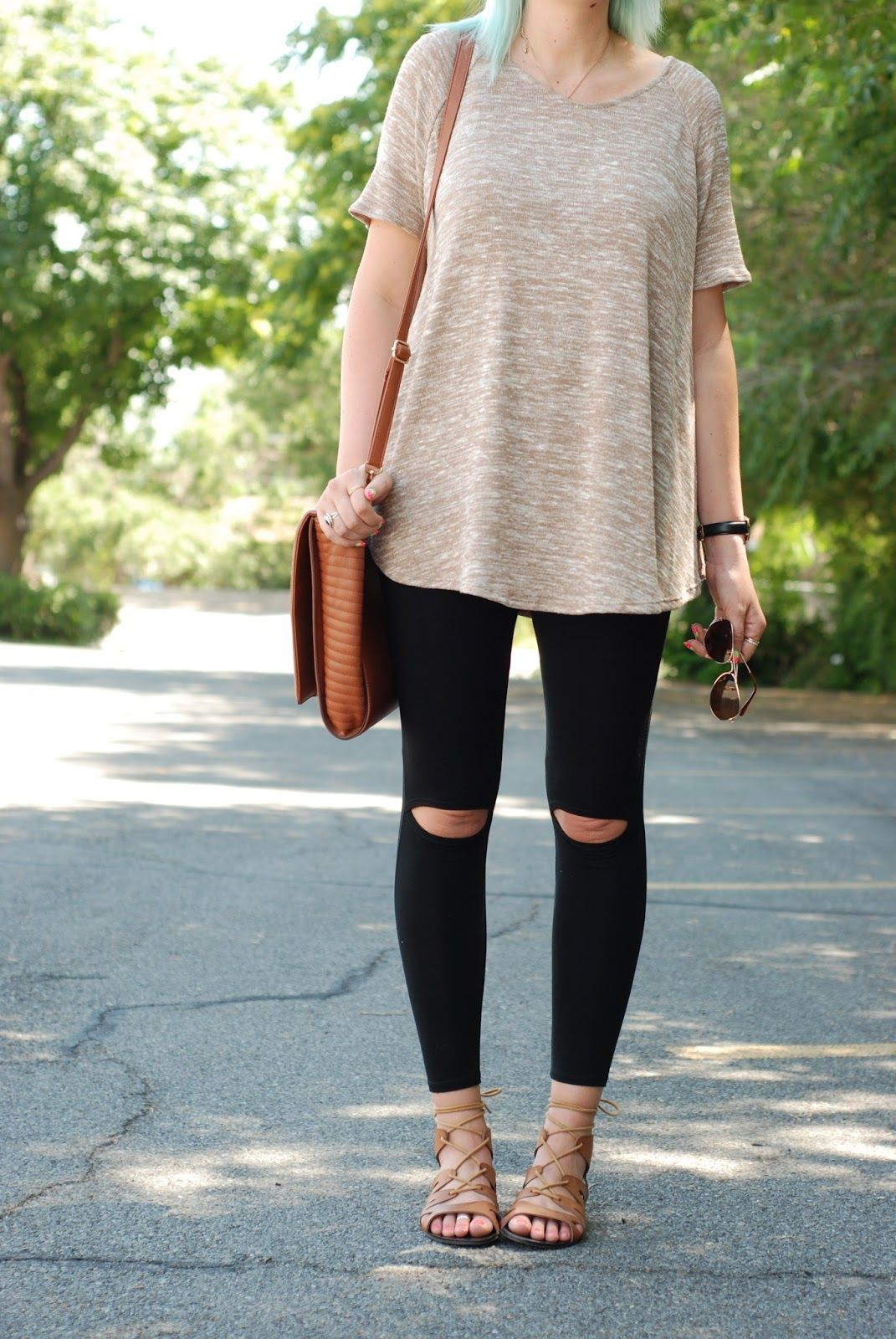 Gladiator sandals with leggings