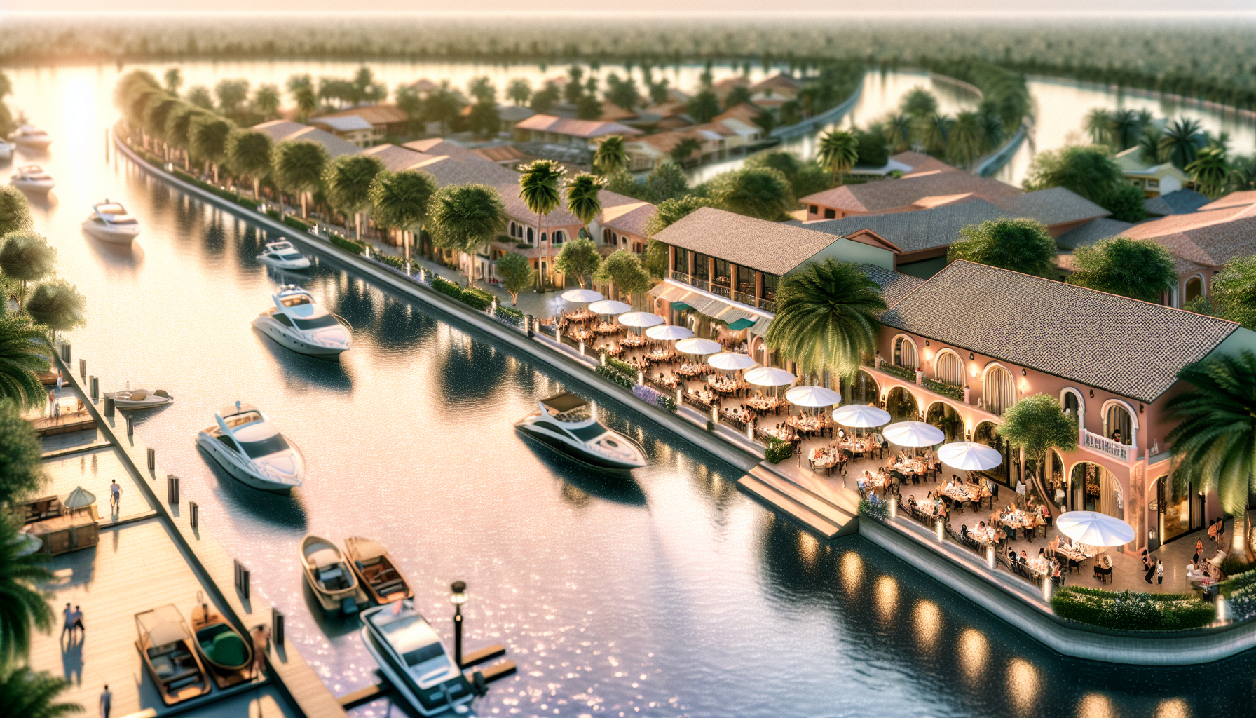 Aerial view of Shooters Waterfront and the Intracoastal Waterway