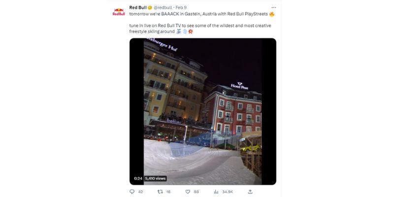 Red Bull's social media engagement example