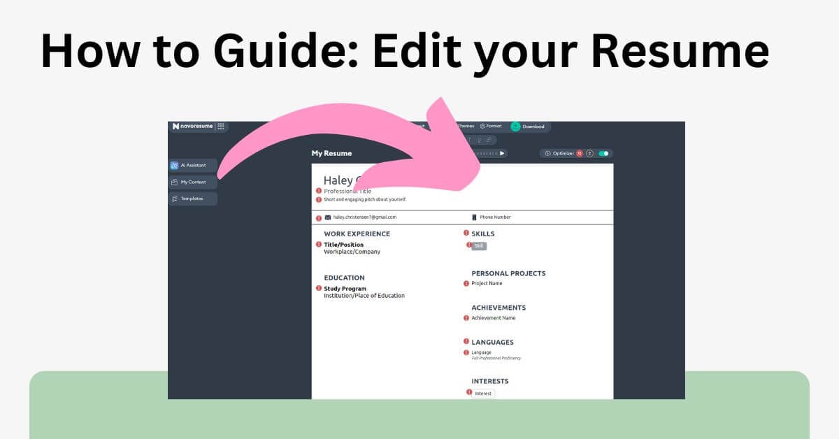 How to Use Novoresume: Edit your resume on Novoresume.