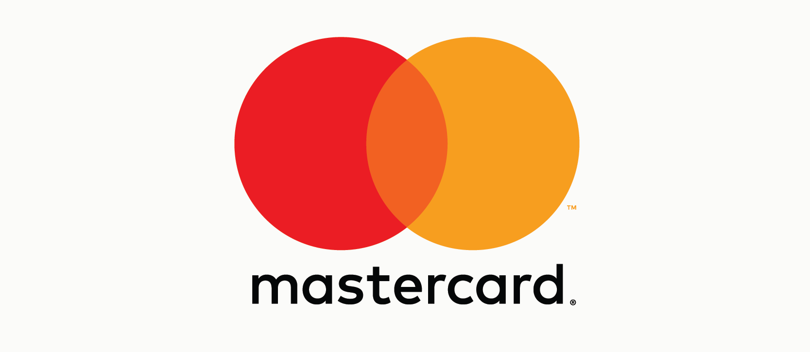The Mastercard logo, an example of an analogous color scheme. 