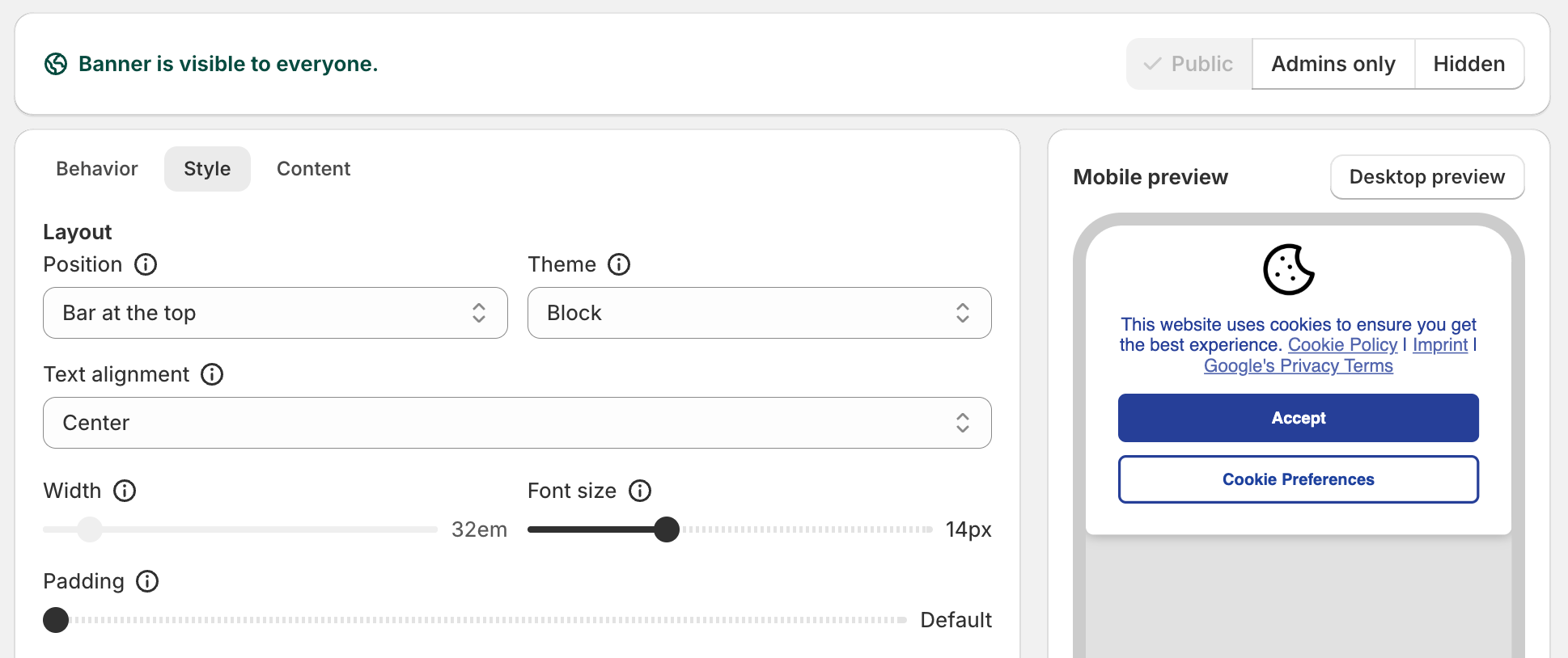The new visual designer with real time previewer.