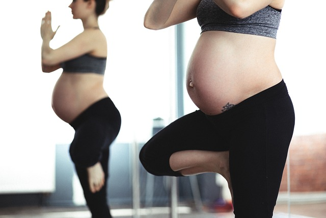 pregnant, woman, exercise