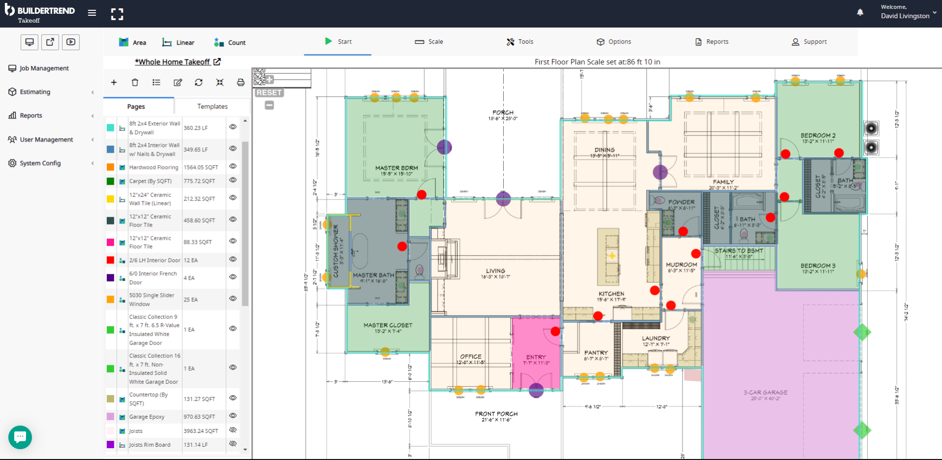 Project Plan in the Buildertrend Software
