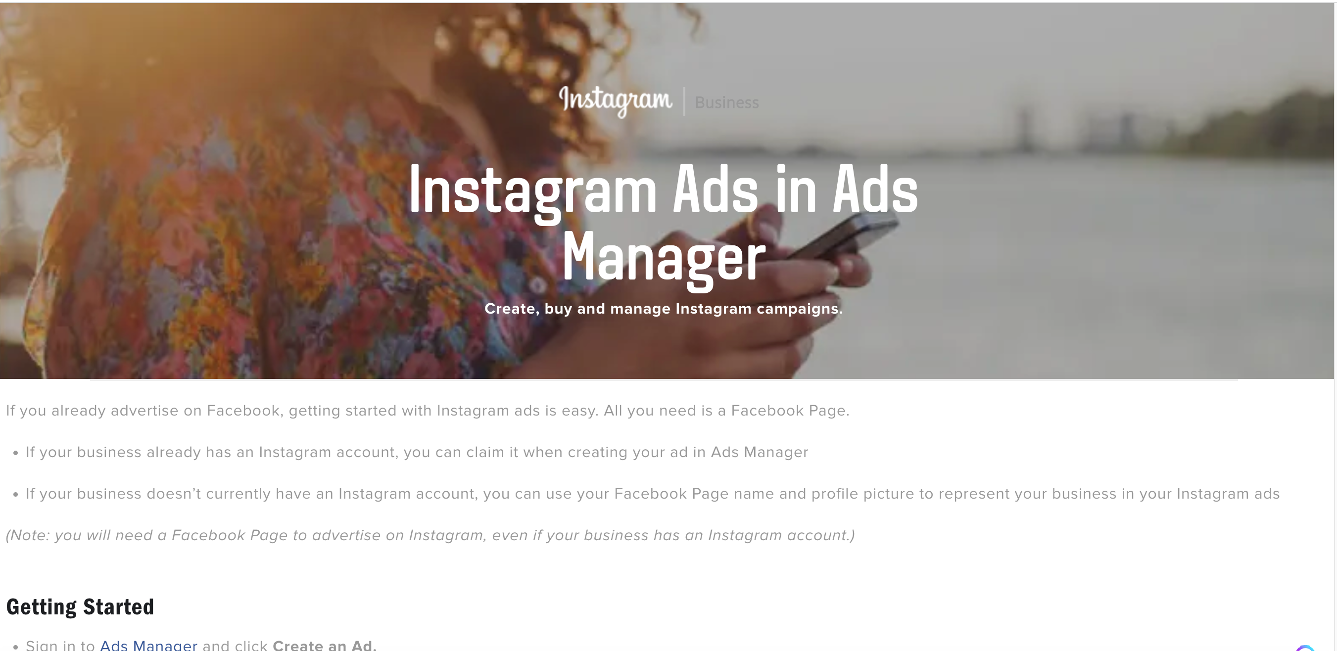 Instagram ads manager