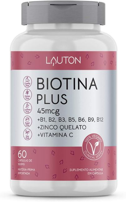 Biotina Plus, suplemento de biotina da Lauton. Fonte da imagem: Amazon