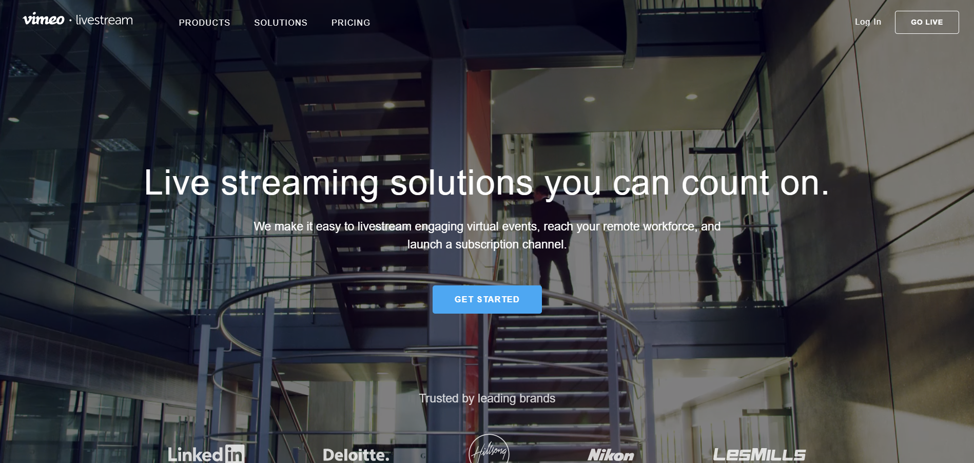Vimeo Livestream main page