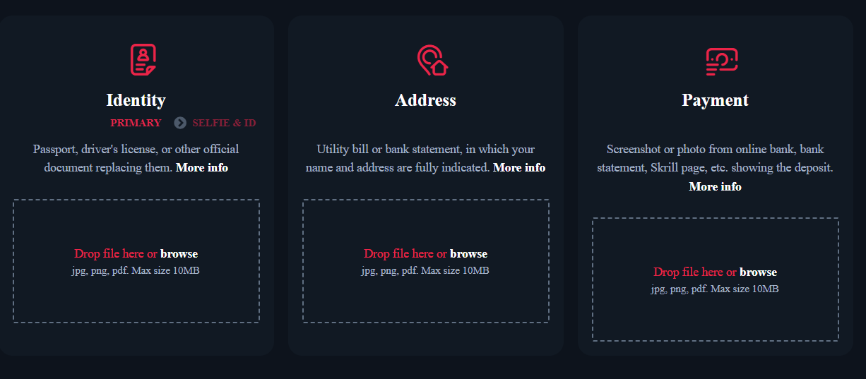 Winorio casino verification