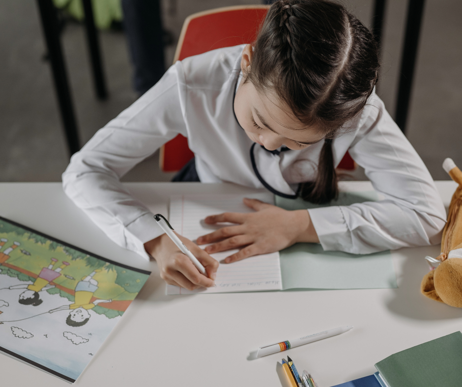 a child writing