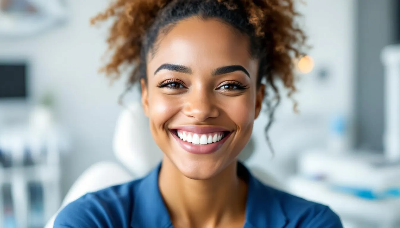 A smiling individual showcasing healthy teeth after a regular dental cleaning.