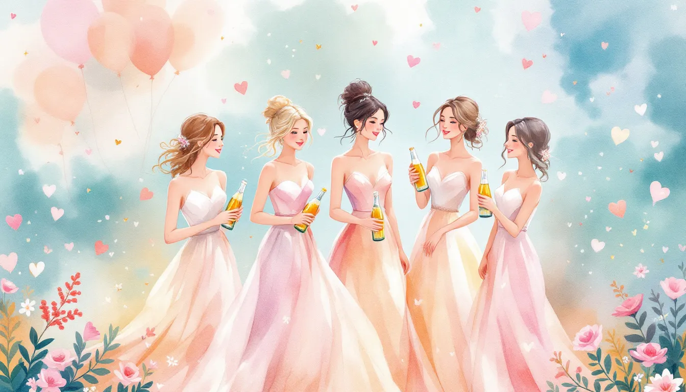 Creative and fun bridesmaid proposal ideas, including mini champagne bottles.
