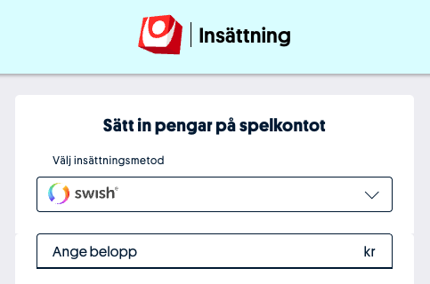 Insättning via Swish på Svenska Spel Casino där spelare kan sätta in pengar säkert och snabbt på sitt spelkonto online