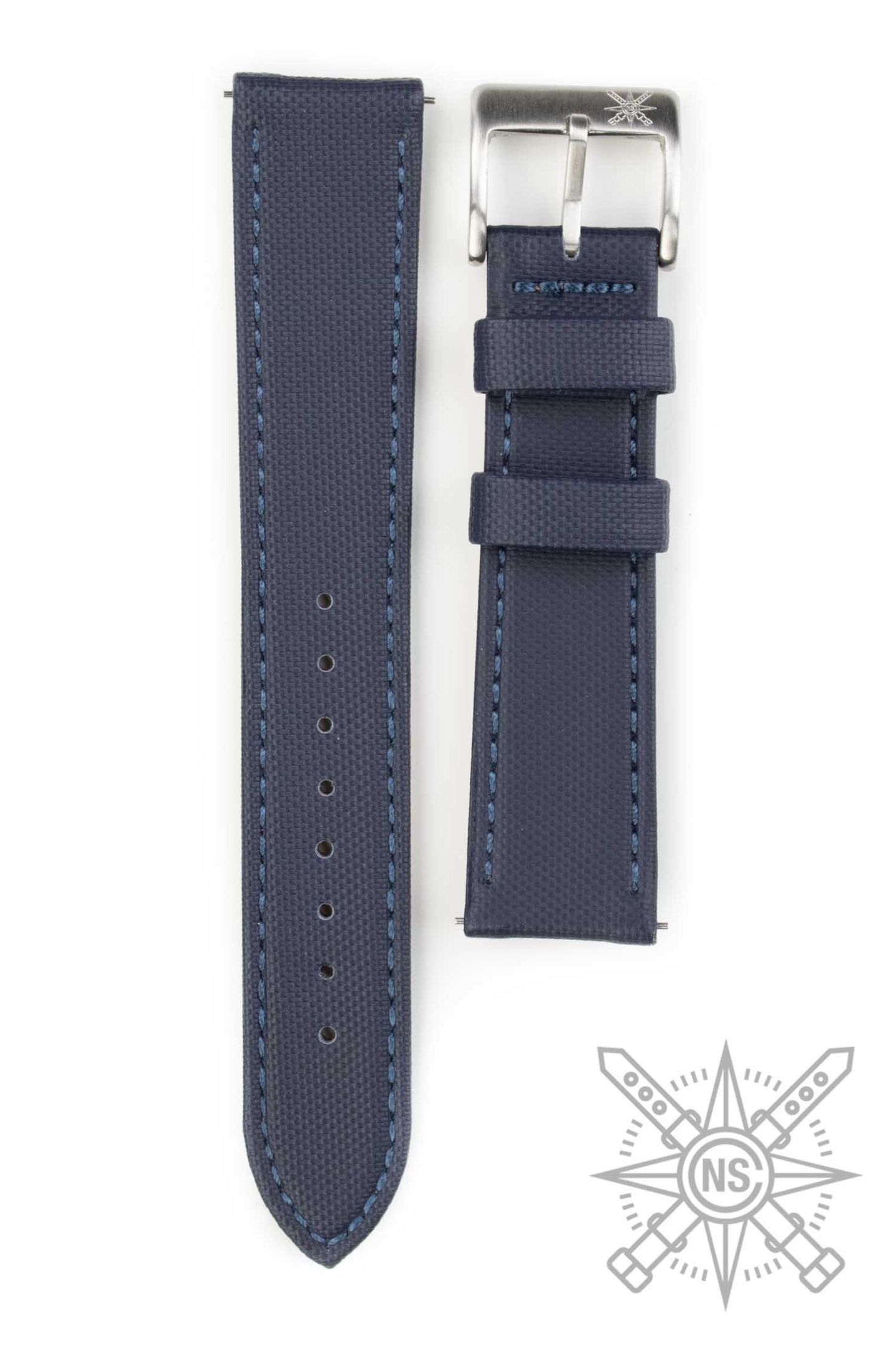 A stylish watch featuring a sleek sailcloth strap.