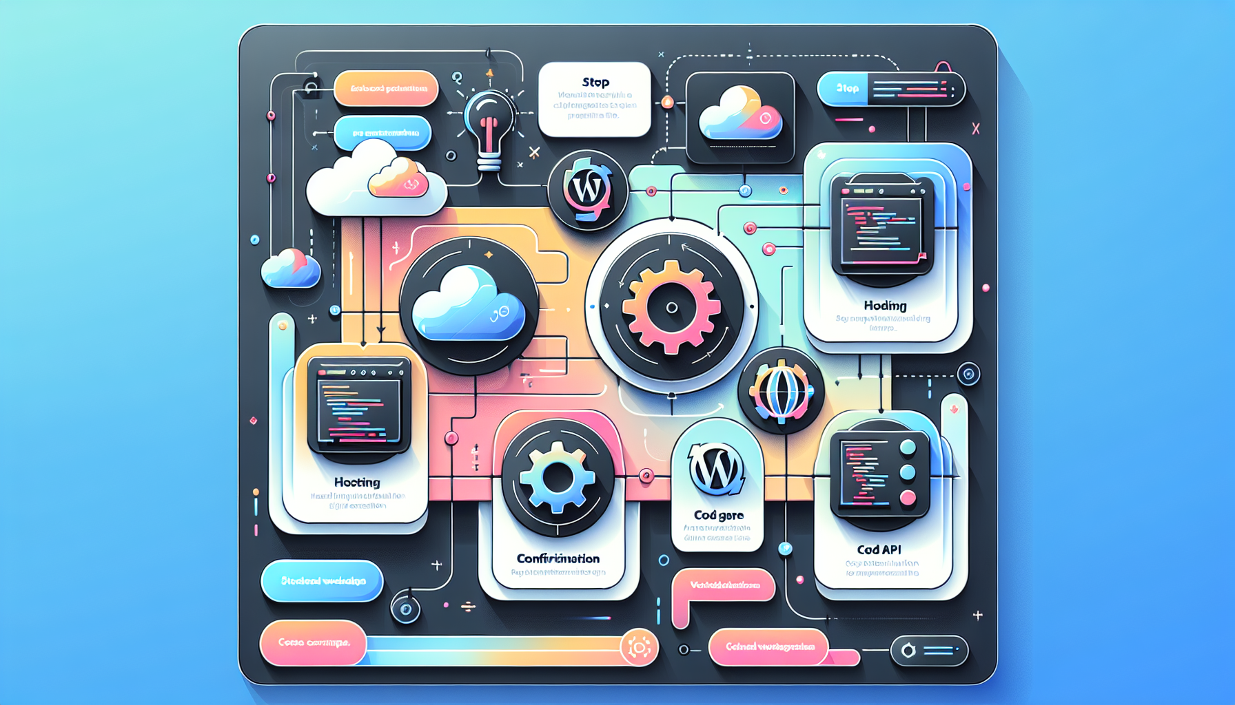 An illustration of steps to get started with headless WordPress.