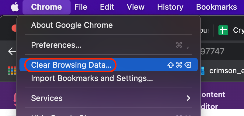 how to clear your browsing data on chrome on a mac